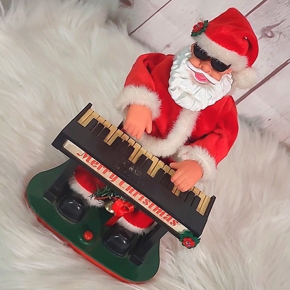 Vintage 90s Jazzy Piano Pals Santa Claus UNTESTED Christmas Animated Decor - Picture 12 of 16